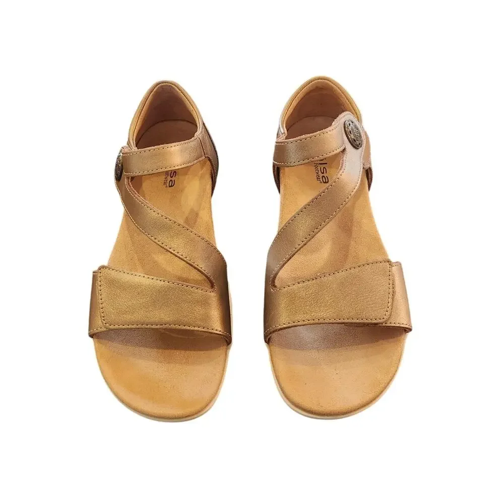 Hälsa Women's Comfort Walking Sandals Excellent Cond. Gold 7.5